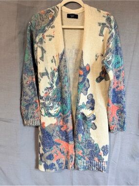 Numph jeans Floral Print Cardigan Sweater with buttons size m